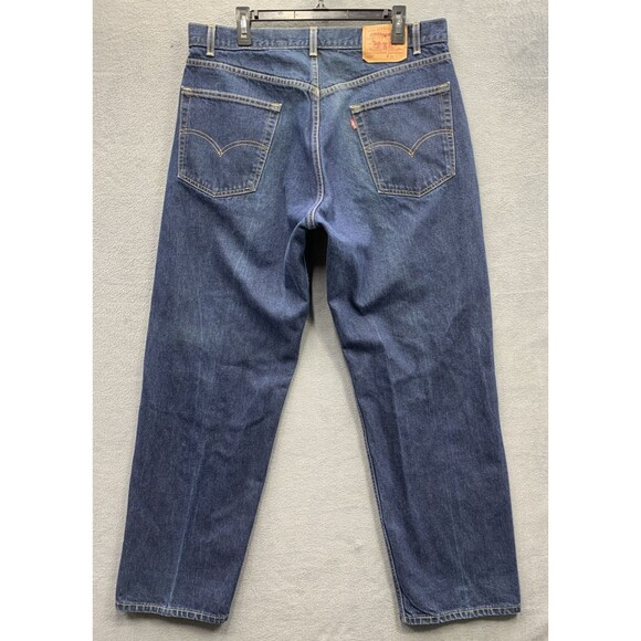 Vtg Levi's 569 Denim Jeans Mens Loose Straight Fit Distressed Red Tab Blue 36X32 - Picture 1 of 16
